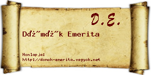 Dömök Emerita névjegykártya